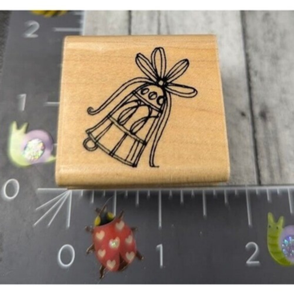 Inkadinkado Wedding Bell Rubber Stamp Wood #A43
